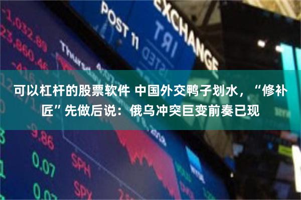 可以杠杆的股票软件 中国外交鸭子划水，“修补匠”先做后说