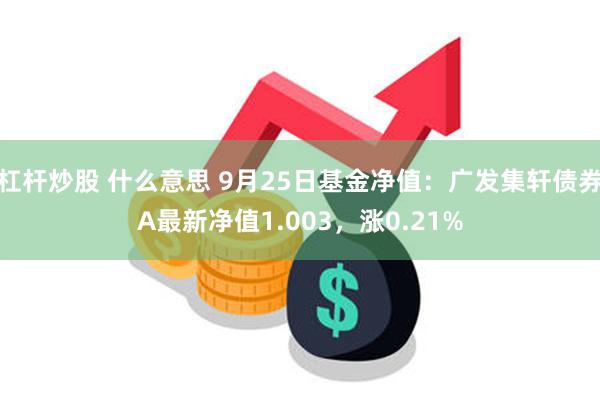 杠杆炒股 什么意思 9月25日基金净值：广发集轩债券A最新净值1.003，涨0.21%