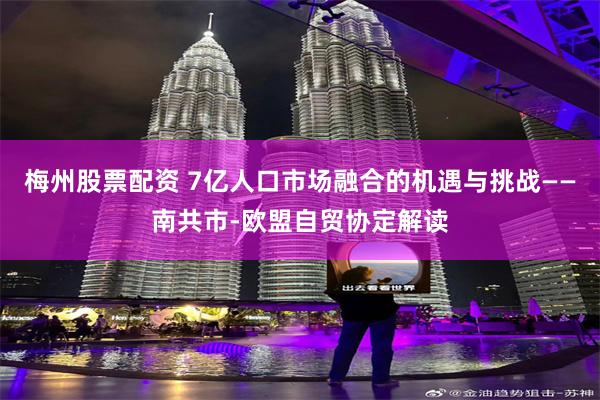 梅州股票配资 7亿人口市场融合的机遇与挑战——南共市-欧盟自贸协定解读