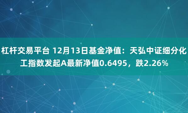 杠杆交易平台 12月13日基金净值：天弘中证细分化工指数发起A最新净值0.6495，跌2.26%